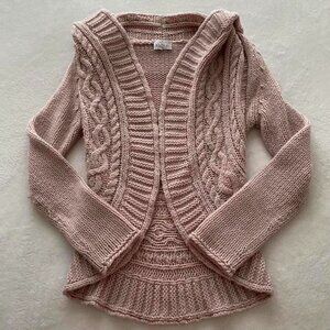 Pink vintage Y2K thick knit cardigan bolero